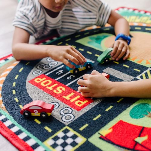  Melissa & Doug Round the Speedway Race Track Rug Toy