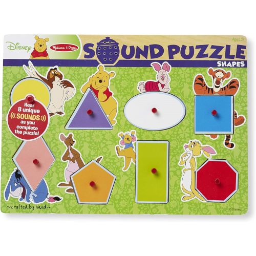  Melissa & Doug Disney Winnie the Pooh Shapes Sound Puzzle - Wooden Peg Puzzle (8 pcs)