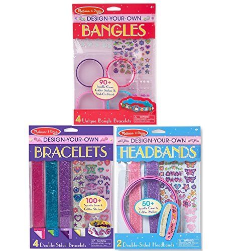  Melissa & Doug Girls DYO Accessories Bundle - Bracelets, Headbands and Bangles