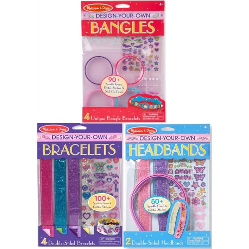  Melissa & Doug Girls DYO Accessories Bundle - Bracelets, Headbands and Bangles