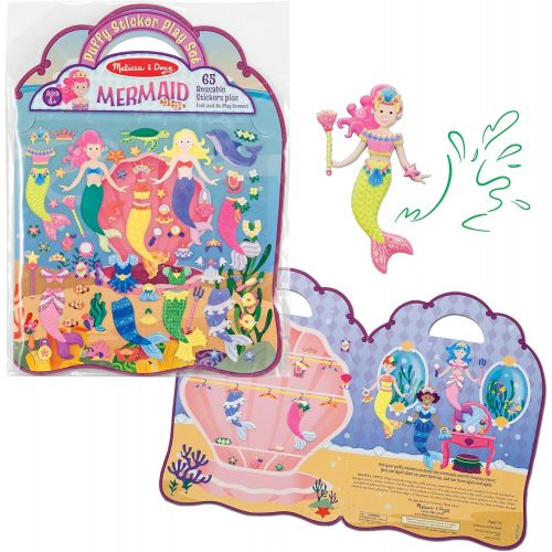  Melissa & Doug Reusable Puffy Sticker Play Set 3 Pack: On The Farm, Princess and Mermaid