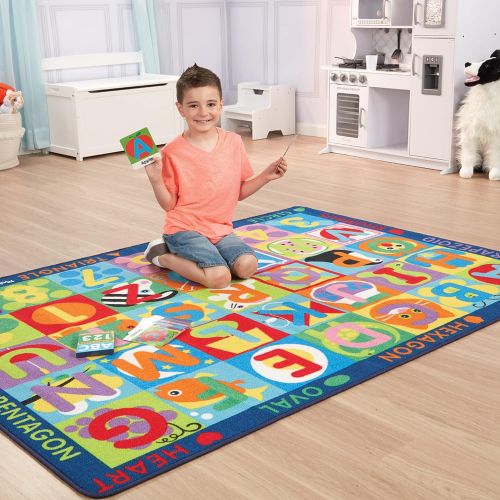  Melissa & Doug Jumbo ABC-123 Rug (Multicolor, Oversized Activity Rug, 36 Game Cards, 58 x 79, Great Gift for Girls and Boys - Best for 3, 4, and 5 Year Olds), 5193