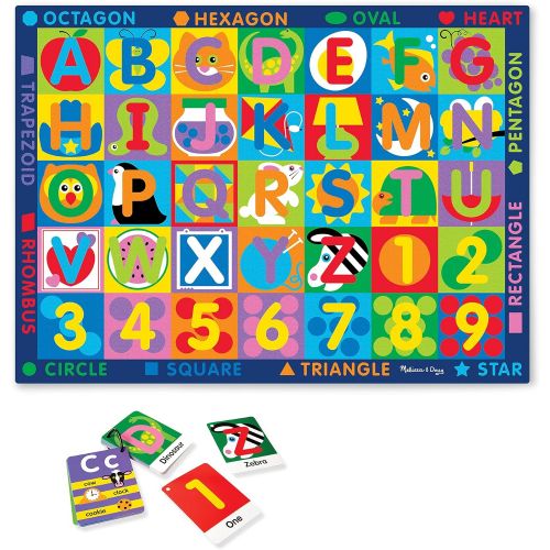  Melissa & Doug Jumbo ABC-123 Rug (Multicolor, Oversized Activity Rug, 36 Game Cards, 58 x 79, Great Gift for Girls and Boys - Best for 3, 4, and 5 Year Olds), 5193