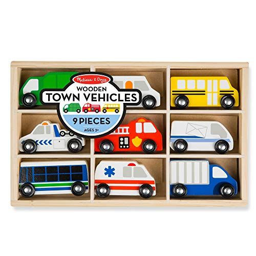  Melissa & Doug Wooden Town Vehicles