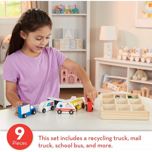  Melissa & Doug Wooden Town Vehicles