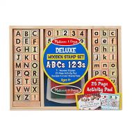 Melissa & Doug Deluxe Wooden Stamp Set ABCs 123s