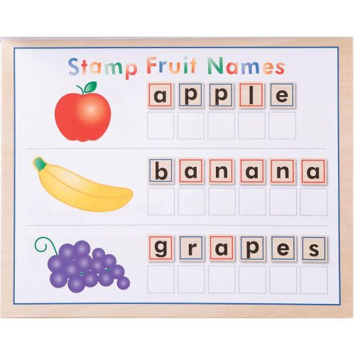  Melissa & Doug Deluxe Wooden Stamp Set ABCs 123s