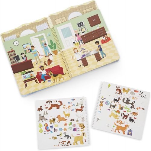  Melissa & Doug Puffy Sticker Activity Books Set: Cool Careers and Pet Place