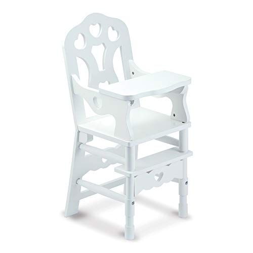  Melissa & Doug 9382 White Wooden 20-Inches Tall Doll High Chair