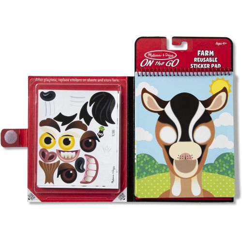  Melissa & Doug Make-A-Face Reusable Sticker Pad Animals 3 Pack (Safari, Farm, Pets), 97074,Multi