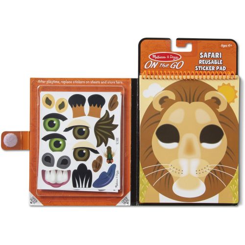  Melissa & Doug Make-A-Face Reusable Sticker Pad Animals 3 Pack (Safari, Farm, Pets), 97074,Multi
