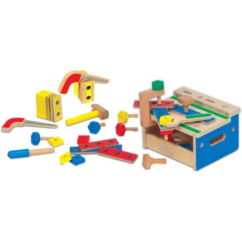  Melissa & Doug Hammer and Saw Tool Bench - Wooden Building Set (32 pcs)