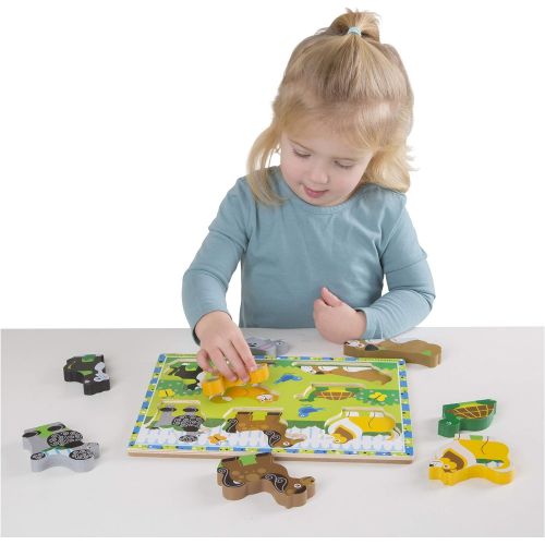  Melissa & Doug Wooden Chunky Puzzles Set - Farm and Pets