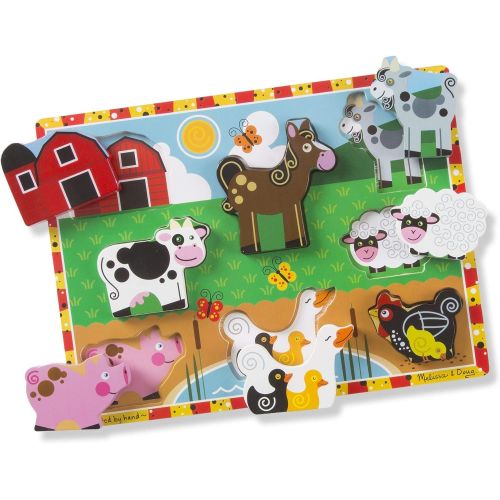  Melissa & Doug Wooden Chunky Puzzles Set - Farm and Pets