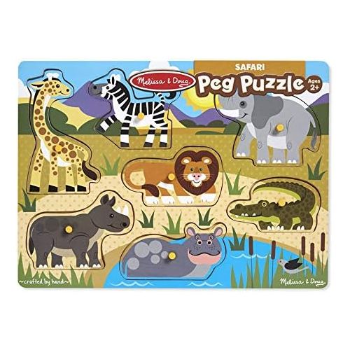  Melissa & Doug World of Animals Peg Puzzle Bundle