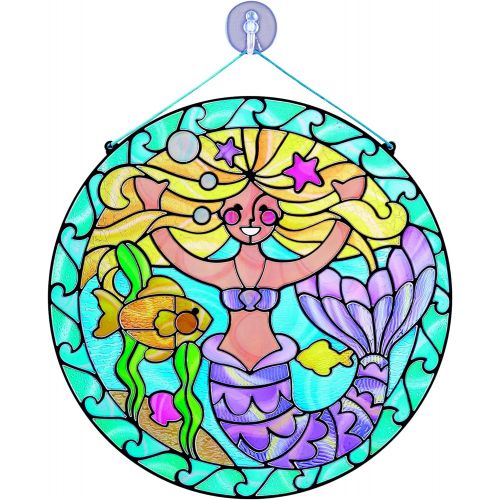  Melissa & Doug Stained Glass Made Easy Activity Kit, Arts and Crafts, Develops Problem Solving Skills, Mermaids, 140+ Stickers, Great Gift for Girls and Boys - Best for 5, 6, 7 Yea
