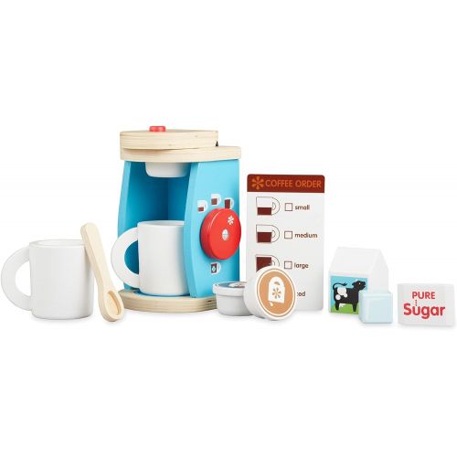  Melissa & Doug Brew & Serve Wooden Coffee Maker Set (12 Pieces, Frustration-Free Packaging, Great Gift for Girls and Boys - Best for 3, 4, 5, and 6 Year Olds)