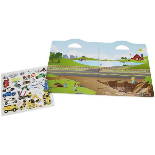  Melissa & Doug Vehicles Puffy Sticker Play Set Travel Toy with Double-Sided Background, 32 Reusable Puffy Stickers