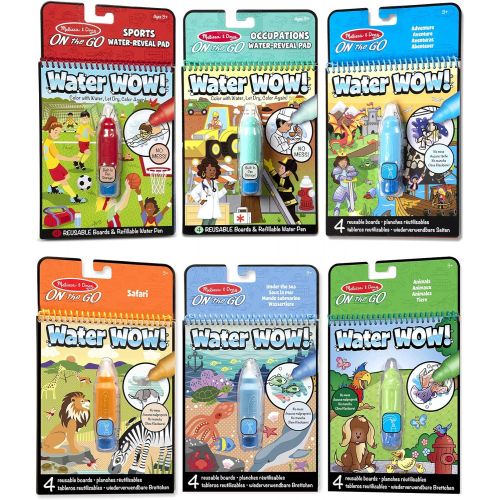  Melissa & Doug On The Go Water Wow! 6-Pack (Sports, Occupations, Safari)