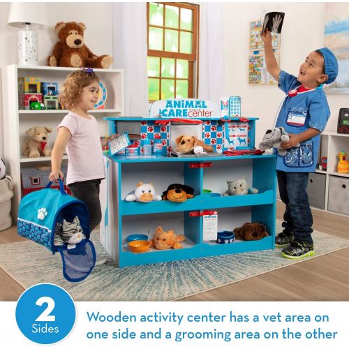  Melissa & Doug Animal Care Veterinarian and Groomer Wooden Activity Center for Plush Stuffed Pets (Not Included)