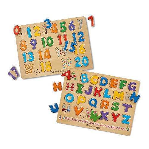  Melissa & Doug Number & Alphabet Sound Puzzle Bundle