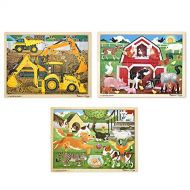 Melissa & Doug Wooden Jigsaw Puzzle arm, Construction, Pets Puzzle (24 Piece)