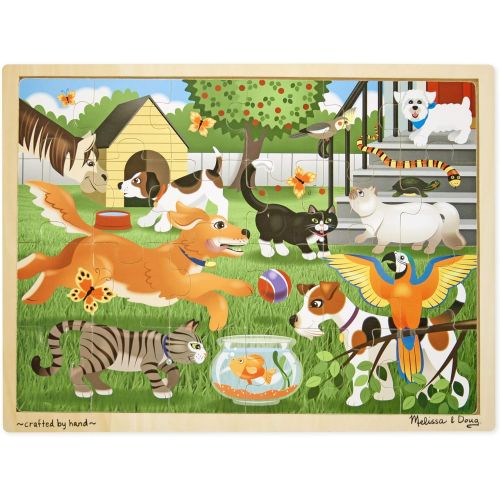  Melissa & Doug Wooden Jigsaw Puzzle arm, Construction, Pets Puzzle (24 Piece)