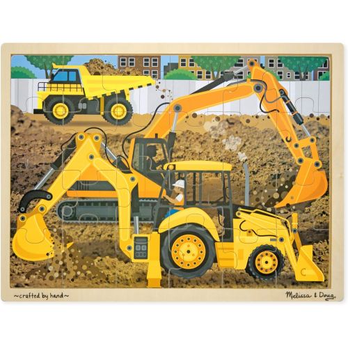  Melissa & Doug Wooden Jigsaw Puzzle arm, Construction, Pets Puzzle (24 Piece)