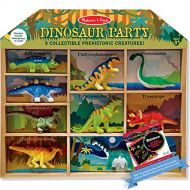 Melissa & Doug Dinosaur Party 9-Piece Mini-Figure Play Set + Free Scratch Art Mini-Pad Bundle [26666]