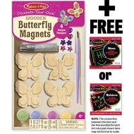 Melissa & Doug Wooden Butterfly Magnets: Decorate-Your-Own Kit & 1 Scratch Art Mini-Pad Bundle (09515)