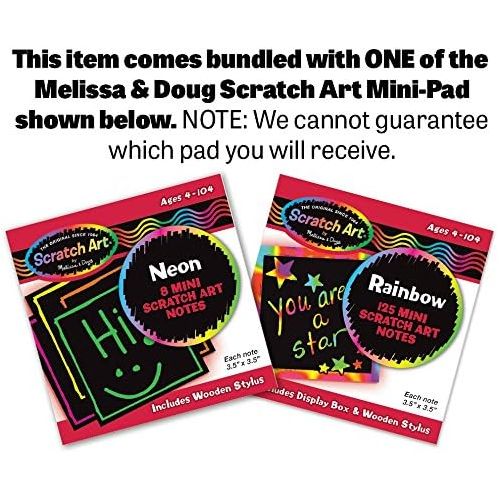  Melissa & Doug Butterfly & Heart Themed Wooden Stamp Set & 1 Scratch Art Mini-Pad Bundle (02415)