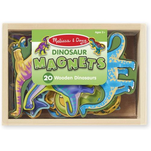  Melissa & Doug Dinosaur: Wooden Magnet Set + 1 Scratch Art Mini-Pad Bundle (#00476)