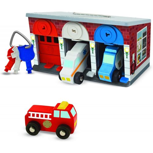  Melissa & Doug Keys & Cars Rescue Garage | Wooden Vehicle | Pretent Play | 3+ | Gift for Boy or Girl