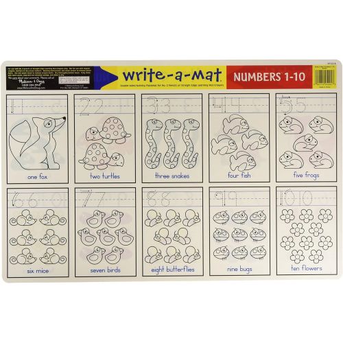  Melissa & Doug Math Problems I Write-a-Mat w/ Crayon Bundle for Ages 4 to 5: Numbers 1 to 10, & Counting to 100 - The Straight Edge Series