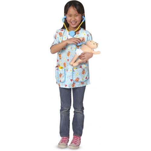  Melissa & Doug Pediatric Nurse Costume & 1 Scratch Art Mini-Pad Bundle (08519)