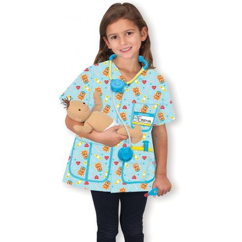  Melissa & Doug Pediatric Nurse Costume & 1 Scratch Art Mini-Pad Bundle (08519)