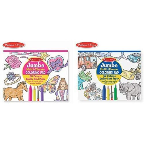  Melissa & Doug Jumbo 50-Page Kids’ Coloring Pad Paper; 11” x 14” Oversized Sheets; Horses, Hearts, Flowers, and More Jumbo 50-Page Kids Coloring Pad