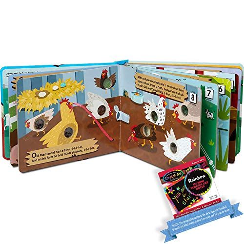  Melissa & Doug Poke-A-Dot Old Macdonald’s Farm: Pop-a-Tronic Board Activity Kit & 1 Melissa & Doug Scratch Art Mini-Pad Bundle (31341)