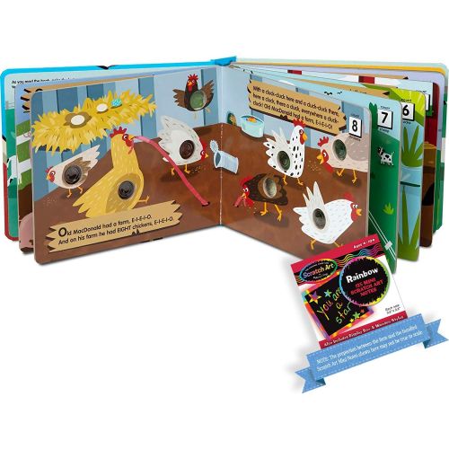  Melissa & Doug Poke-A-Dot Old Macdonald’s Farm: Pop-a-Tronic Board Activity Kit & 1 Melissa & Doug Scratch Art Mini-Pad Bundle (31341)