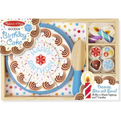  Melissa & Doug Scoop & Stack Ice Cream Cone Magnetic Pretend Play Set - The Original (Best for 3, 4, and 5 Year Olds) & Birthday Party Cake (Best for 3, 4, 5, and 6 Year Olds)