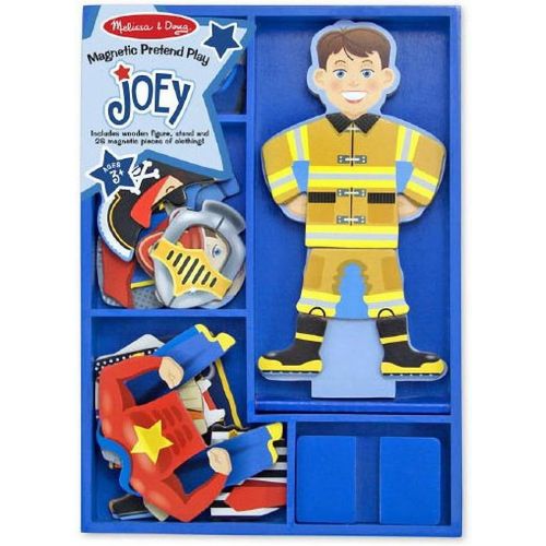  Joey - Magnetic Dress Up Wooden Doll & Stand + FREE Melissa & Doug Scratch Art Mini-Pad Bundle [35507]