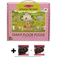 Melissa & Doug Princess Fairyland: Natural Play Giant x Floor Puzzle & 1 Melissa & Doug Scratch Art Mini-Pad Bundle (31372)