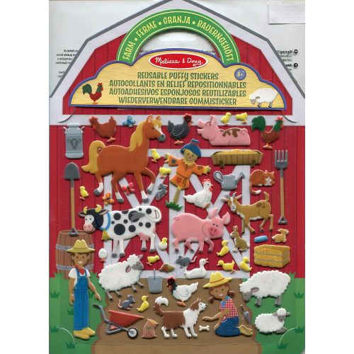  Melissa & Doug Reusable Puffy Stickers-Farm