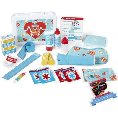  Melissa & Doug Get Well First-Aid: Pretend Play Set & 1 Melissa & Doug Scratch Art Mini-Pad Bundle (30601)