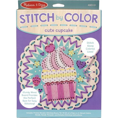  Melissa & Doug Cute Cupcake: Stitch by Color Series & 1 Scratch Art Mini-Pad Bundle (08918)