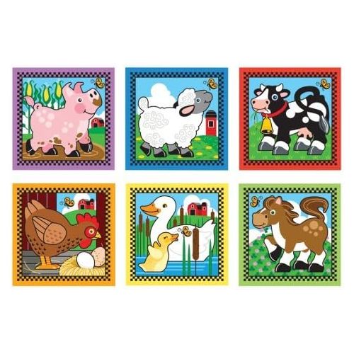  Melissa & Doug Farm Themed Cube Puzzle & 1 Scratch Art Mini-Pad Bundle (00775)