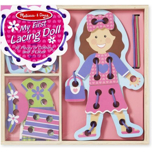  Melissa & Doug My First Lacing Doll With 16 Pieces of Clothing and 3 Laces