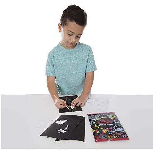  Melissa & Doug Scratch Art Activity Kit: Dinosaurs - 4 Holographic Boards