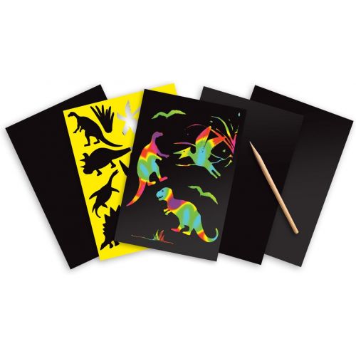  Melissa & Doug Scratch Art Activity Kit: Dinosaurs - 4 Holographic Boards