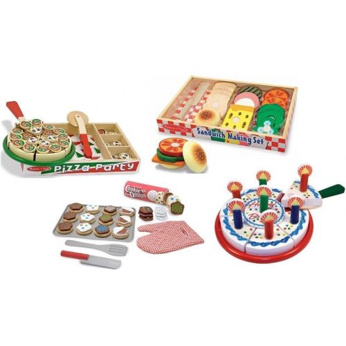  Melissa & Doug Lets Get Cookin Deluxe Wooden Food Set